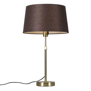 Stolná lampa zlatá/mosadzná s hnedým tienidlom 35 cm nastaviteľná - Parte vyobraziť