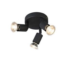 Priemyselné bodové svetlo čierne otočné okrúhle 3-svetlo - Jeany vyobraziť