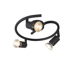 Priemyselný reflektor čierny Curl 3-svetlo - Jeany vyobraziť