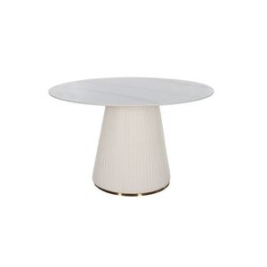 Jídelní stůl Modig 120 cm eko kůže ecru/mramor vyobraziť