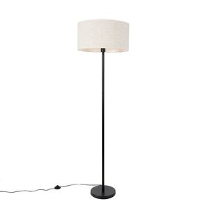 Stojaca lampa čierna so svetlosivým tienidlom 50 cm - Simplo vyobraziť