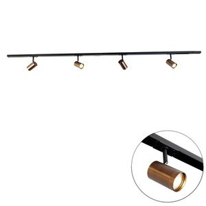 Moderný 1-fázový koľajnicový systém so 4 reflektormi tmavo bronzový - Jeana vyobraziť