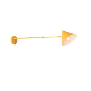 Dizajnová nástenná lampa žltá nastaviteľná - Triangolo vyobraziť