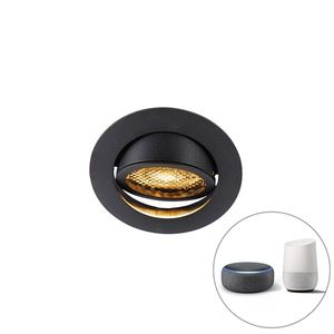 Inteligentné zapustené bodové svietidlo čierne vrátane WiFi GU10 nastaviteľné - Ude Honey vyobraziť