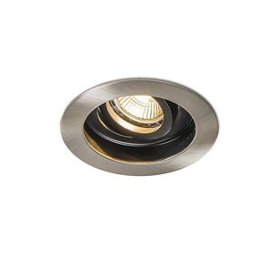 Inteligentné moderné zapustené bodové svietidlo oceľové s čiernou farbou vrátane WiFi GU10 - Rondoo vyobraziť
