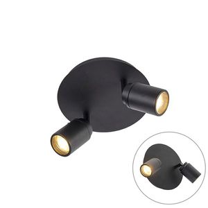 Inteligentný moderný reflektor čierny vrátane GU10 2-svetiel IP44 - Ducha vyobraziť