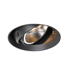 Moderné zapustené bodové svetlo čierne GU10 AR111 okrúhle bez rámu - Oneon vyobraziť