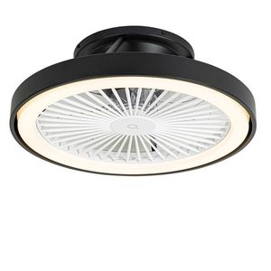 Inteligentný stropný ventilátor čierny 54 cm vrátane LED stmievateľný s diaľkovým ovládaním - Dave vyobraziť