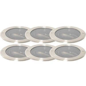 Sada 6 zemných bodových svetiel oceľ AR111 nastaviteľné IP65 - Delux Honey vyobraziť