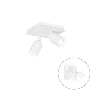 Moderné kúpeľňové bodové svetlo biele štvorcové 2-žiarovkové IP44 - Ducha vyobraziť