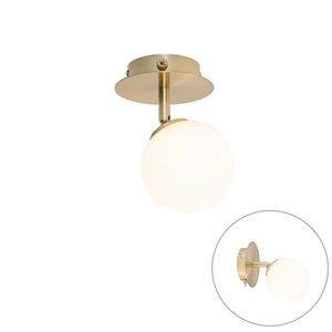 Moderné bodové svetlo zlaté s opálovým sklom s vypínačom - Atény vyobraziť