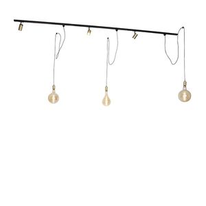 1-fázový koľajnicový systém s 3 reflektormi a 3 závesnými svietidlami zlatý - Cavalux Jeana vyobraziť