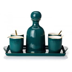 Karafa + šálky a podšálky Kendi zelená vyobraziť