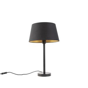Klasická stolná lampa čierna s čiernym tienidlom 32 cm - Simplo vyobraziť