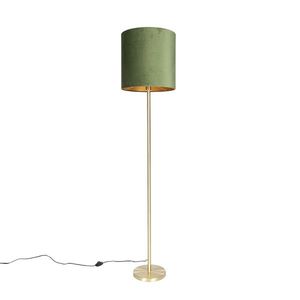 Botanická stojaca lampa mosadz s zeleným tienidlom 40 cm - Simplo vyobraziť