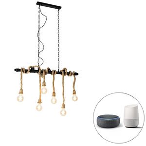 Inteligentné závesné svietidlo čierne 6-žiarovkové vrátane Wifi G95 - Plural vyobraziť