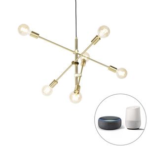 Inteligentné závesné svietidlo mosadzné 6-žiarovkové vrátane Wifi G95 - Sydney vyobraziť