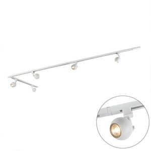 Moderný 1-fázový koľajnicový systém s 5 reflektormi biely - Gissi vyobraziť