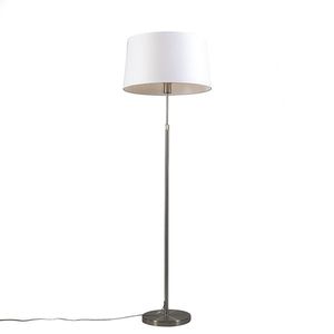 Stojaca lampa z ocele s bielym tienidlom 45 cm nastaviteľná - Parte vyobraziť