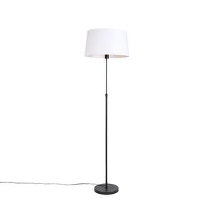 Stojaca lampa čierna s bielym ľanovým tienidlom 45 cm nastaviteľná - Parte vyobraziť