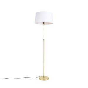 Stojaca lampa zlatá/mosadzná s bielym ľanovým tienidlom 45 cm - Parte vyobraziť