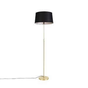 Stojaca lampa zlatá/mosadzná s čiernym ľanovým tienidlom 45 cm - Parte vyobraziť