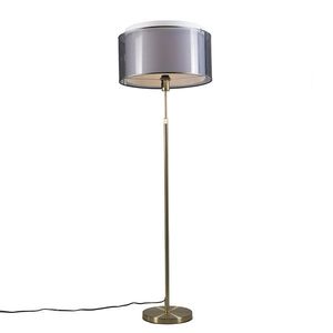 Stojaca lampa zlatá/mosadzná s čiernym/bielym tienidlom 47 cm - Parte vyobraziť