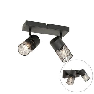 Priemyselné bodové svetlo čierne 2-žiarovkové nastaviteľné - Jim vyobraziť