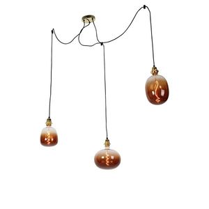 Zlaté závesné svietidlo 3-svetlo vrátane LED stmievateľné - Cava Luxe vyobraziť