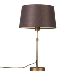 Stolná lampa bronzová s hnedým tienidlom 35 cm nastaviteľná - Parte vyobraziť