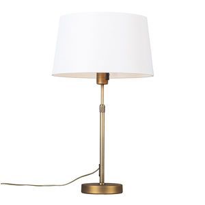 Stolná lampa bronzová s tienidlom bielym 35 cm nastaviteľná - Parte vyobraziť