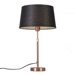 Stolná lampa medená s čiernym tienidlom 35 cm nastaviteľná - Parte vyobraziť