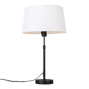 Stolná lampa čierna s tienidlom bielym 35 cm nastaviteľná - Parte vyobraziť