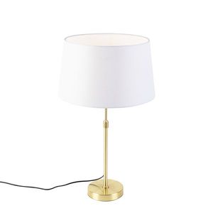 Stolná lampa zlatá/mosadzná s bielym ľanovým tienidlom 35 cm - Parte vyobraziť