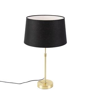 Stolná lampa zlatá/mosadzná s čiernym ľanovým tienidlom 35 cm - Parte vyobraziť
