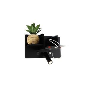 Moderná nástenná lampa čierna vrátane LED s USB - Thijs vyobraziť
