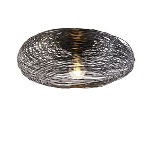 Dizajnové stropné svietidlo čierne oválne - Sarella vyobraziť