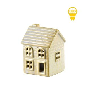 Keramický LED domeček Hytte 8, 4 cm béžový vyobraziť