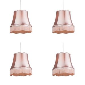 Sada 4 retro závesných svietidiel ružová 45 cm - Granny vyobraziť