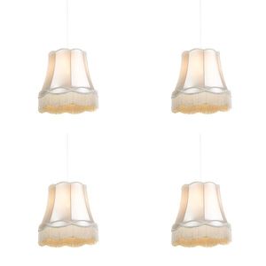 Sada 4 retro závesných lámp krémová 45 cm - Granny vyobraziť