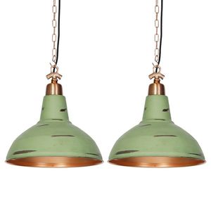 Sada 2 vintage závesných svietidiel medená - Goliath veľký vyobraziť