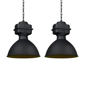 Sada 2 priemyselných závesných svietidiel malých matných čiernych - Sicko vyobraziť