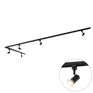 Moderný koľajnicový systém s 5 reflektormi 1-fázový čierny - Jeany vyobraziť