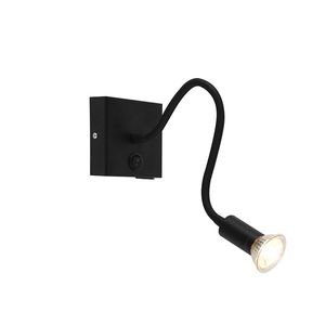 Moderná flexibilná nástenná lampa USB čierna - Zeno vyobraziť
