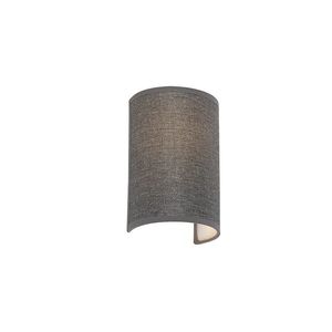 Moderná nástenná lampa sivá - Simple Drum Jute vyobraziť