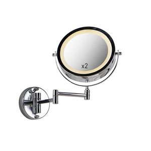 Dizajnové nástenné zrkadlo chrómové vrátane LED stmievania na teplé nastaviteľné IP44 - Vicino vyobraziť