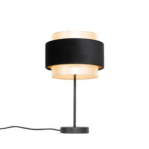 Moderná stolná lampa čierna so zlatom - Elif vyobraziť