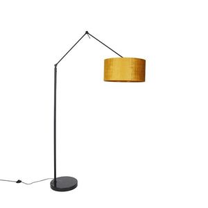 Moderná stojaca lampa čierna so zlatým tienidlom 50 cm - Editor vyobraziť
