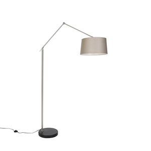 Moderná stojaca lampa oceľ s hnedým tienidlom 45 cm - Editor vyobraziť