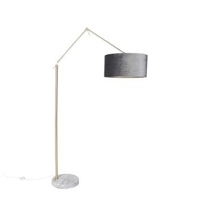 Moderná stojaca lampa zlatý zamatový tienidlo sivý 50 cm - Editor vyobraziť